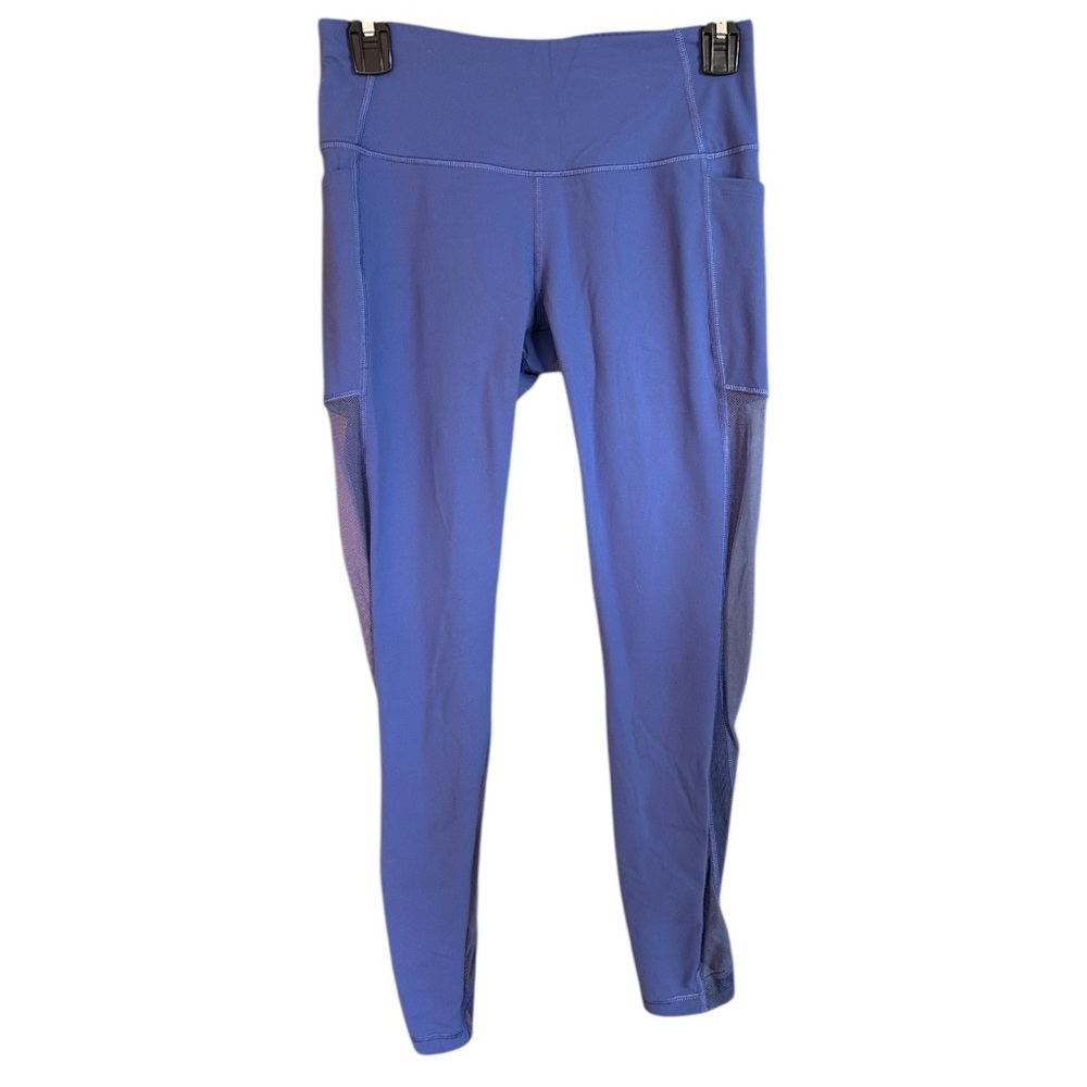 Victoria’s Secret Sport Periwinkle Purple Blue Mesh Detail Leggings pockets sm